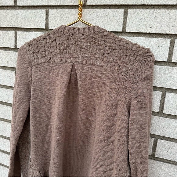 Anthropologie Sleeping on Snow Slubby Boucle Cardigan Mohair Tan - Picture 13 of 14